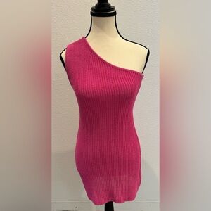 Le Lis Bright Pink One Shoulder Dress Size Small